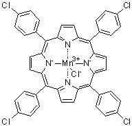 structure of CAS# 62613-31-4, [5,10,15,20-Tetrakis(p-chlorophenyl)porphinato]manganese(III) chloride