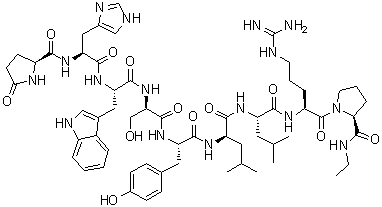4-D-丝氨酸-6-D-亮氨酸-9-(N-乙基-L-脯氨酰胺)-10-去甘氨酰胺-促黄体激素-释放因子 (猪)分子结构 (CAS 62621-13-0)