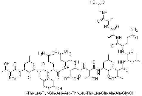 CAS 登录号：627543-63-9, L-苏氨酰-L-亮氨酰-L-酪氨酰-L-谷氨酰胺酰-L-alpha-天冬氨酰-L-alpha-天冬氨酰-L-苏氨酰-L-亮氨酰-L-苏氨酰-L-亮氨酰-L-谷氨酰胺酰-L-丙氨酰-L-丙氨酰-甘氨酸