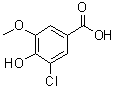 structure of CAS# 62936-23-6, 3-Chloro-4-hydroxy-5-methoxybenzoic acid