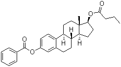 雌二醇-3-苯甲酸-17-丁酸酯分子结构 (CAS 63042-18-2)