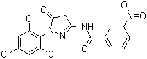 structure of CAS# 63134-25-8, 1-(2',4',6'-Trichlorophenyl)-3-(3-nitrobenzamido)-5-pyrazolone