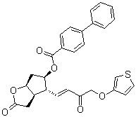 CAS # 63150-91-4, [3aR-[3aalpha,4alpha(E),5beta,6aalpha]]-[1,1'-Biphenyl]-4-carboxylic acid hexahydro-2-oxo-4-[3-oxo-4-(3-thienyloxy)-1-butenyl]-2H-cyclopenta[b]furan-5-yl ester