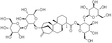 CAS # 63279-14-1, Rebaudioside E, (4alpha)-13-[(2-O-beta-D-Glucopyranosyl-beta-D-glucopyranosyl)oxy]-kaur-16-en-18-oic acid 2-O-beta-D-glucopyranosyl-beta-D-glucopyranosyl ester