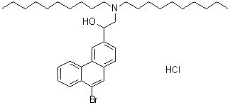 9-溴-alpha-[(二癸基氨基)甲基]-3-菲甲醇盐酸盐分子结构 (CAS 6328-12-7)