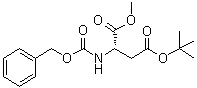 structure of CAS# 63327-57-1, N-[(Phenylmethoxy)carbonyl]-L-aspartic acid 4-(1,1-dimethylethyl) 1-methyl ester