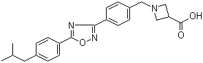 CAS # 635701-59-6, 1-[4-[5-[4-(2-Methylpropyl)phenyl]-1,2,4-oxadiazol-3-yl]benzyl]azetidine-3-carboxylic acid