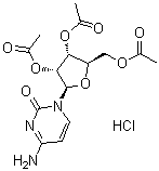 structure of CAS# 63639-21-4, 胞苷 2',3',5'-三乙酸酯单盐酸盐