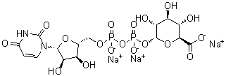 二磷酸尿苷-葡萄糖醛酸三钠盐分子结构 (CAS 63700-19-6)