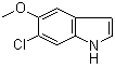 structure of CAS# 63762-72-1, 6-氯-5-甲氧基-1H-吲哚