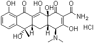 CAS # 64-75-5, Tetracycline hydrochloride, [4S-(4alpha,4aalpha,5aalpha,6beta,12aalpha)]-4-(Dimethylamino)-1,4,4a,5,5a,6,11,12a-octahydro-3,6,10,12,12a-pentahydroxy-6-methyl-1,11-dioxo-2-naphthacenecarboxamide hydrochloride