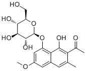芦荟大黄素 8-葡萄糖甙分子结构 (CAS 64032-49-1)