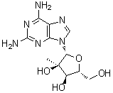 2-氨基-2'-C-甲基腺苷分子结构 (CAS 640725-73-1)