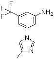 3-(4-甲基-1H-咪唑-1-基)-5-(三氟甲基)苯胺分子结构 (CAS 641571-11-1)
