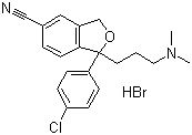 CAS # 64169-58-0, Chlorocitalopram hydrobromide, 1-(4-Chlorophenyl)-1-[3-(dimethylamino)propyl)-1,3-dihydro-5-isobenzofuran-5-carbonitrile hydrobromide