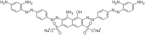 CAS # 6428-31-5, Direct Black 19, Disodium 4-amino-3,6-bis[[4-[(2,4-diaminophenyl)azo]phenyl]azo]-5-hydroxynaphthalene-2,7-disulphonate