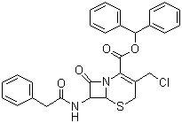 structure of CAS# 64308-63-0, 7-苯乙酰氨基-3-氯甲基-4-头孢烷酸二苯甲基酯