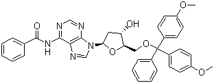 N6-苯甲酰基-5'-O-(4,4'-二甲氧基三苯基)-2'-脱氧腺苷分子结构 (CAS 64325-78-6)