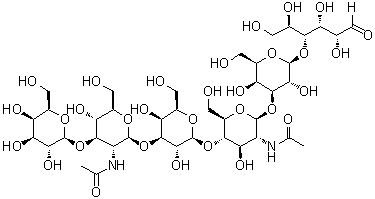 CAS # 64331-48-2, O-beta-D-Galactopyranosyl-(1→3)-O-2-(acetylamino)-2-deoxy-beta-D-glucopyranosyl-(1→3)-O-beta-D-galactopyranosyl-(1→4)-O-2-(acetylamino)-2-deoxy-beta-D-glucopyranosyl-(1→3)-O-beta-D-galactopyranosyl-(1→4)-D-glucose, Para-lacto-N-hexaose, p-Lacto-N-hexaose, pLNH