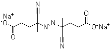 CAS # 64338-85-8, Sodium 4,4'-dicyano-4,4'-azodivalerate, Disodium 4,4'-azobis[4-cyanopentanoate], Sodium 4,4'-azobis(4-cyanopentanoate), Sodium 4,4'-azobis[4-cyanovalerate]
