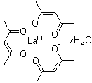 三(乙酰基丙酮)镧水合物分子结构 (CAS 64424-12-0)