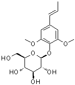 2,6-二甲氧基-4-(1E)-1-丙烯基苯基 beta-D-吡喃葡萄糖苷分子结构 (CAS 645414-25-1)