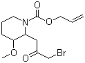 CAS # 64544-00-9, 2-(3-Bromo-2-oxopropyl)-3-methoxy-1-piperidinecarboxylic acid 2-propenyl ester