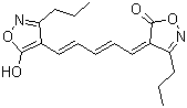 CAS 登录号：64724-75-0, 氧杂菁 VI, 1,5-双(5-氧代-3-丙基异恶唑-4-基)五甲川氧杂菁