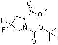 (2R)-4,4-二氟-1,2-吡咯烷二甲酸 1-叔丁基 2-甲基酯分子结构 (CAS 647857-74-7)