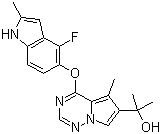 4-(4-氟-2-甲基-1H-吲哚-5-氧基)-alpha,alpha,5-三甲基吡咯并[2,1-f][1,2,4]三嗪-6-甲醇分子结构 (CAS 649736-30-1)