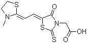 CAS # 65152-09-2, 5-[(3-Methylthiazolidin-2-ylidene)ethylidene]-4-oxo-2-thioxothiazolidin-3-acetic acid