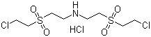 CAS # 65180-91-8, Bis[2-(2-chloroethylsulfonyl)ethyl]azanium chloride, 2-((2-Chloroethyl)sulphonyl)ethyl(2-((2-chloroethyl)sulphonyl)ethyl)ammonium chloride, Bis[2-(2-chloroethyl)sulfonethyl]amine hydrochloride