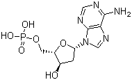 CAS # 653-63-4, 2'-Deoxyadenosine 5'-phosphate, 2'-Deoxyadenosine 5'-monophosphate free acid, 5'-dAMP.H2