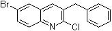 structure of CAS# 654655-68-2, 6-Bromo-2-chloro-3-(phenylmethyl)quinoline