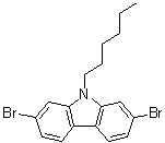 2,7-二溴-9-己基-9H-咔唑分子结构 (CAS 654676-12-7)