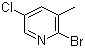 2-溴-5-氯-3-甲基吡啶分子结构 (CAS 65550-77-8)