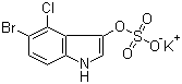 structure of CAS# 6578-07-0, 5-溴-4-氯吲哚-3-醇硫酸酯钾盐