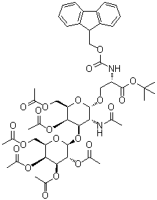 CAS # 658072-67-4, O-[4,6-Di-O-acetyl-2-(acetylamino)-2-deoxy-3-O-(2,3,4,6-tetra-O-acetyl-beta-D-galactopyranosyl)-alpha-D-galactopyranosyl]-N-[(9H-fluoren-9-ylmethoxy)carbonyl]-L-serine 1,1-dimethylethyl ester