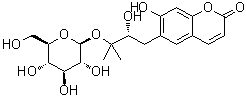 structure of CAS# 65891-61-4, (R)-Peucedanol 3'-O-beta-D-glucopyranoside