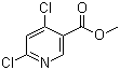 structure of CAS# 65973-52-6, 4,6-二氯烟酸甲酯