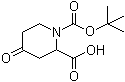 4-氧代-1,2-哌啶二甲酸 1-叔丁基酯分子结构 (CAS 661458-35-1)