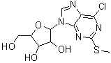 6-氯-2-(甲硫基)-9-呋喃戊糖基-9H-嘌呤分子结构 (CAS 66212-83-7)