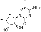structure of CAS# 66335-38-4, 5'-脱氧-5-氟胞苷