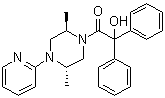 trans-1-(Hydroxydiphenylacetyl)-2,5-dimethyl-4-(2-pyridinyl)piperazine molecular structure (CAS 6634-37-3)
