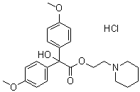 CAS # 6636-67-5, 4,4'-Dimethoxybenzilic acid 2-piperidinoethyl ester hydrochloride, NSC 121803, NSC 18209