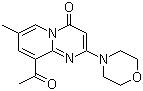 structure of CAS# 663619-91-8, 9-Acetyl-7-methyl-2-morpholino-4H-pyrido[1,2-a]pyrimidin-4-one