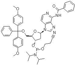 CAS 登录号：666257-76-7, N-[1-[5-O-[二(4-甲氧基苯基)苯基甲基]-3-O-[[二(1-甲基乙基)氨基](2-氰基乙氧基)膦基]-2-脱氧-beta-D-赤式-呋喃戊糖基]-1H-咪唑并[4,5-c]吡啶-4-基]苯甲酰胺
