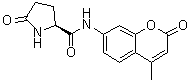 structure of CAS# 66642-36-2, (2S)-N-(4-Methyl-2-oxo-2H-1-benzopyran-7-yl)-5-oxo-2-pyrrolidinecarboxamide