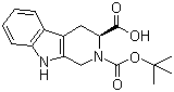 structure of CAS# 66863-43-2, N-叔丁氧羰基-L-1,2,3,4-四氢-beta-咔啉-3-羧酸