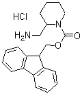 2-(氨基甲基)-1-哌啶甲酸 9H-芴-9-基甲酯盐酸盐分子结构 (CAS 669713-55-7)